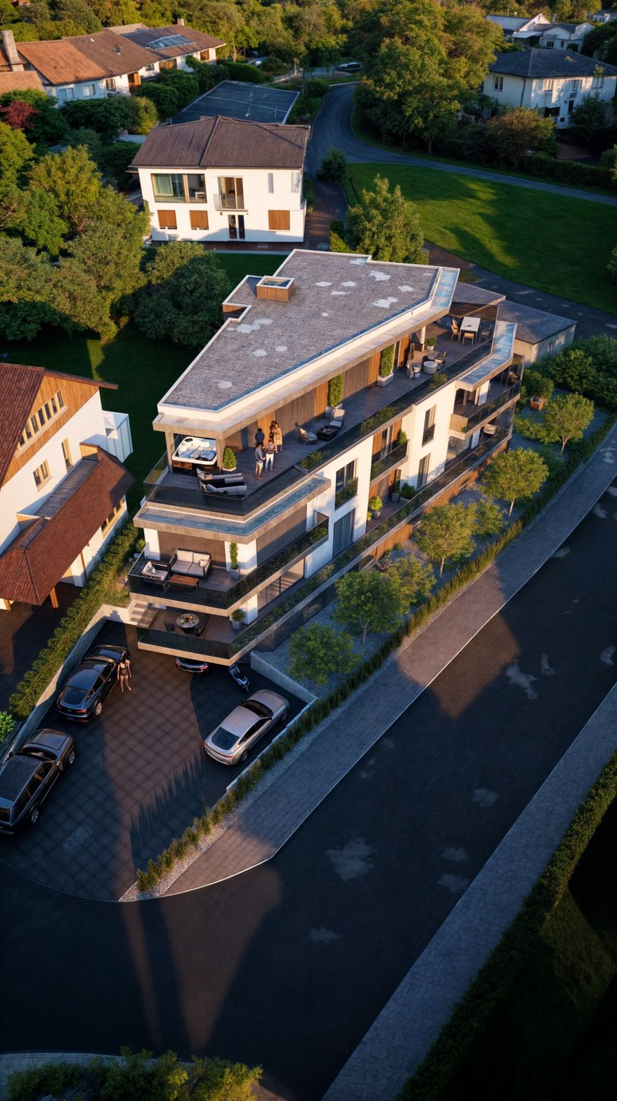 Wizualizacja osiedla mieszkaniowego w Lausen, oferta dla deweloperów.